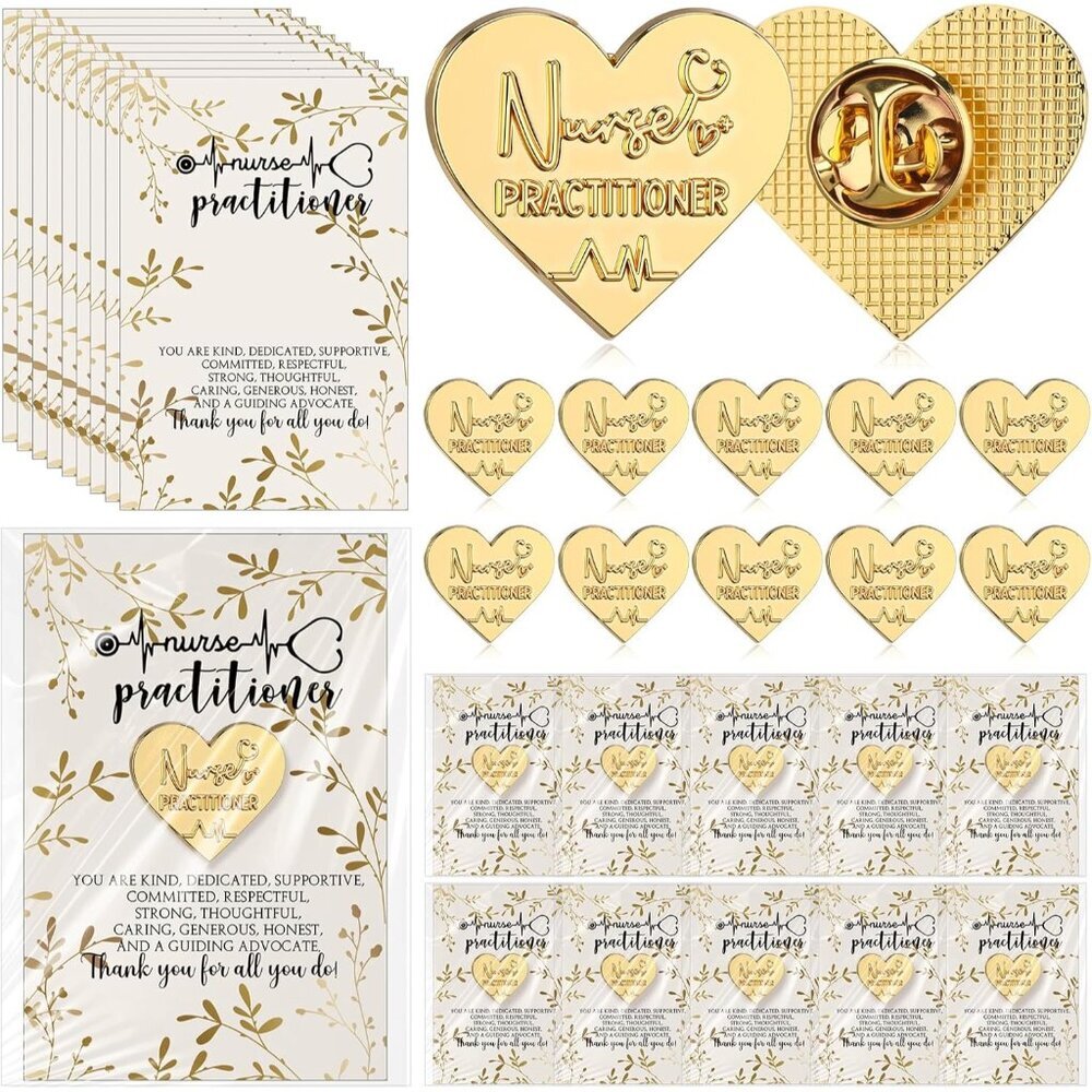 25 Pcs Nurse Practitioner Appreciation Pins Gifts Set with Inspirational Cards a